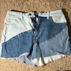Hollister Three Tone Blue Jean Shorts